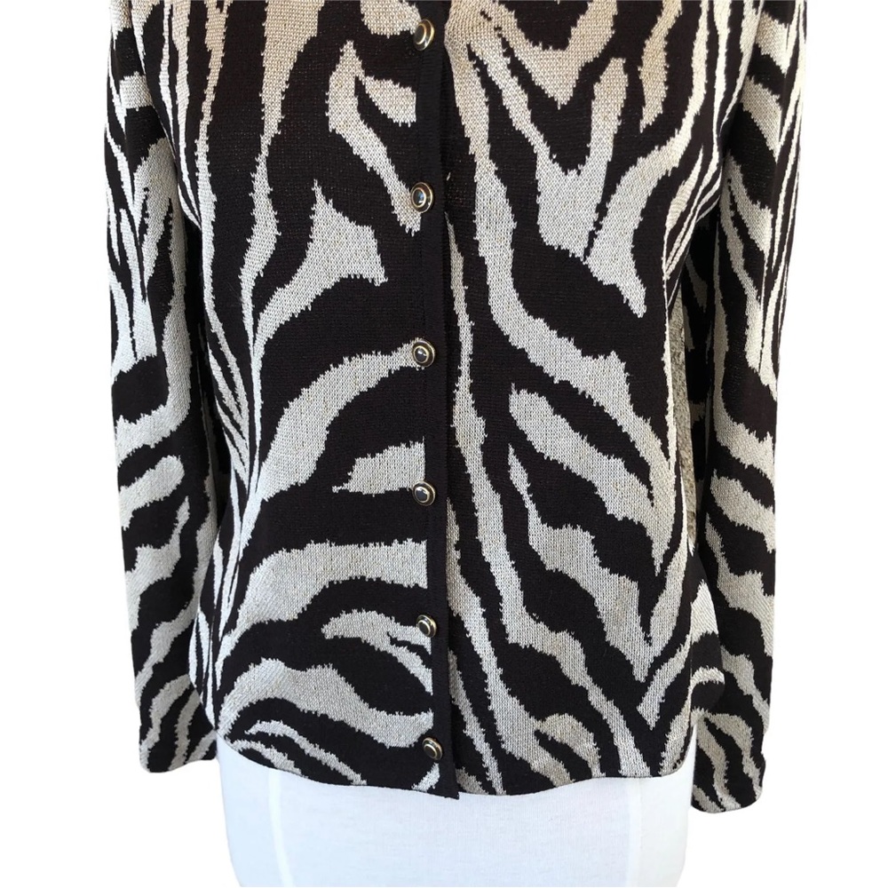 St. John Collection Brown & Gold Blazer & Brown Santana Knit Set - Picture 3 of 10
